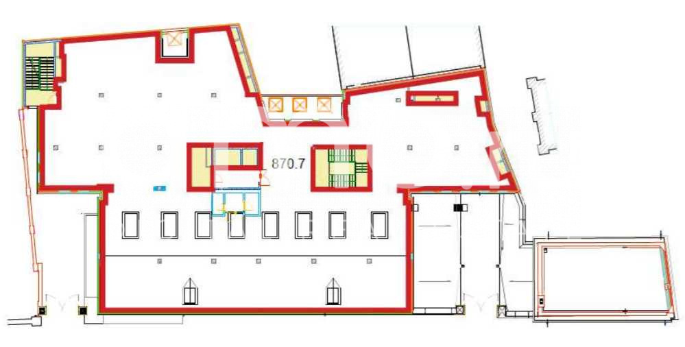 Планировка офиса 870.7 м², 3 этаж, БЦ «Ренессанс Фонтанка»